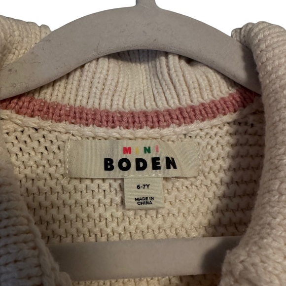 Mini Boden | Cream Bobble Knit Cardigan Sweater Size 6-7Y - Picture 8 of 11
